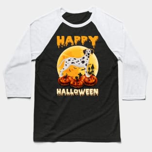 Dalmatian Dog Halloween Scary Pumpkin Costume Baseball T-Shirt